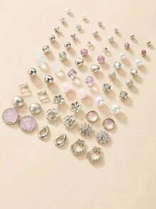 1 套 30 对精美金属小树、贝壳、珍珠和心形耳环，适合女士，非常适合作为情人节、妈妈、母亲、母亲节、礼物 - 彩色 - 查看 3