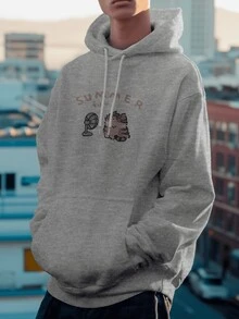 Men Hoodies - 灰色 - 查看 2
