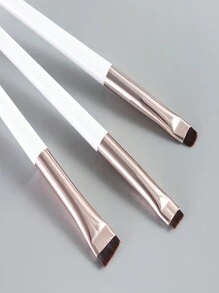 3pcs Full Set Makeup Brush Tool, Including Knife-Edge Eyeshadow Brush, Ultra-Thin Eyeliner Brush, Lip Brush & Angled Eyebrow Brush,Brush Set,Makeup Brush Kit,Make Up Brush Set,Make Up Set Complete,Makeup Brush Set,Complete Makeup Kit,Brush Kit,Brushes Makeup Set,Makeup Gift Set,Set - White - View 2