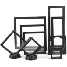 PE薄膜黑色珠寶收納盒3D包裝盒,寶石自由站立懸浮框膜戒指耳環項鍊展示 - Display Stand - 查看 3