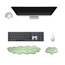 Almohadilla con reposamuñecas para teclado ergonomico - Mejora la eficiencia de escritura, alivia el dolor de muñeca y brinda soporte estable - Adecuado para juegos, oficina, laptops, color verde - Verde - Ver 3