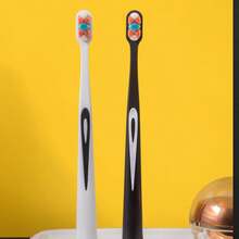 1pc Little Cow Adventure Toothbrush With Ten Thousand Hair Upgraded Pattern Tri Color Adult Soft Hair Independent Packaging - B - View 8