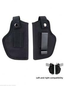 1套男女通用手槍保護套，戶外戰術自衛腰掛手槍套，通用左右手玩具槍套，可隱藏佩戴的IWB/OWB 9mm手槍套，適用於M&P Shield和類似手槍快速拔出套，(部分零件隨機寄送) - 黑色 - 查看 8