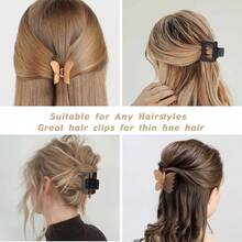 Bộ 8 Gói Bướm Kẹp Tóc Vuông Móng Vuốt Kẹp Tóc Cho Tóc Mỏng Trung Tính Nhỏ Kẹp Tóc Dành Cho Nữ - Nhiều màu - Xem 2
