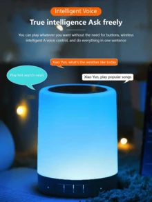 繽紛龍頭燈光無線揚聲器，氛圍燈光無線音箱，汽車無線揚聲器 - 白色 - 查看 2