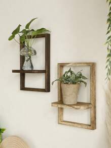 1件装木质悬浮置物架，乡村风格木质壁挂式收纳架，卧室厨房壁挂式木质展示架，卫生间上方壁挂式置物架，小型壁挂式农舍风格装饰