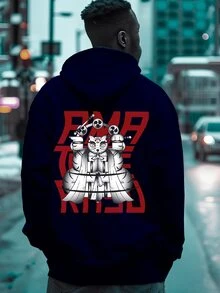 Men Hoodies - 藏蓝色 - 查看 3