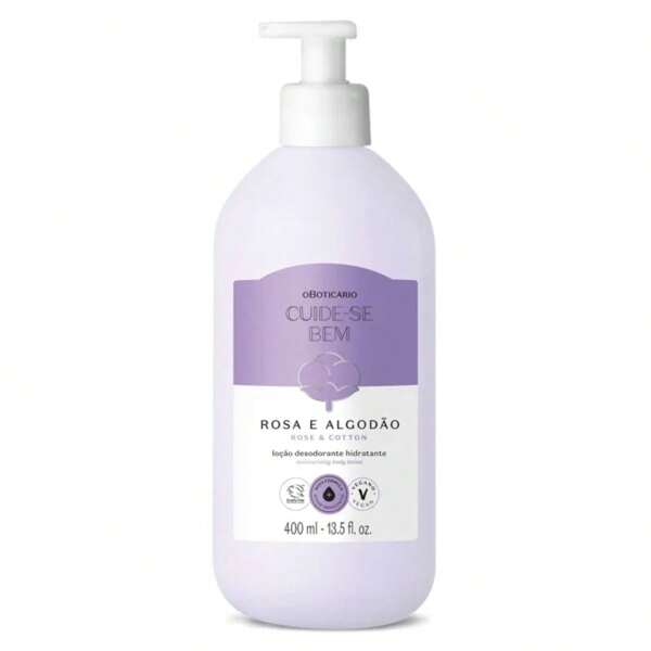 O Boticário Hidratante Corporal Cuide-se Bem Rosa e Algodão 400ml (Embalagem Nova) - O Boticário