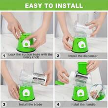 多功能滚筒式蔬菜切碎器，手摇式厨房切丝器，切丝器，土豆切片器 - 彩色 - 查看 8