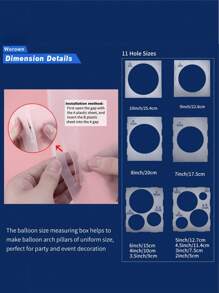 1 个 11 孔多尺寸气球测量器，简单白色可轻松测量 2-10 英寸气球尺寸测量盒，多尺寸圆形测量盒，可拆卸塑料测量盒工具，适用于气球拱门、气球柱、照片气球、派对气球、生日气球、生日装饰、美观的房间装饰、生日派对、婚礼、开幕、情人节、圣诞节和庆祝活动、圣诞节的派对装饰用品 - 白色 - 查看 5