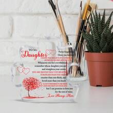 1 pieza Placa acrílica con forma de rompecabezas y soporte de escritorio como regalo para hija - Regalos de hija de madre para cumpleaños, graduación, bodas - Regalos de Acción de Gracias y Navidad para hijas - Para decoración de hogar, habitación o oficina