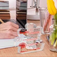 1 pieza Placa acrílica con forma de rompecabezas y soporte de escritorio como regalo para hija - Regalos de hija de madre para cumpleaños, graduación, bodas - Regalos de Acción de Gracias y Navidad para hijas - Para decoración de hogar, habitación o oficina