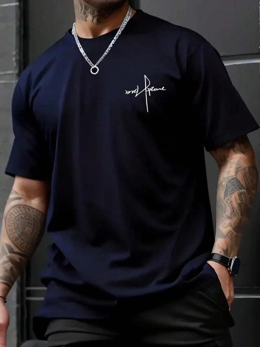 Men T-Shirts - 藏蓝色 - 查看 1