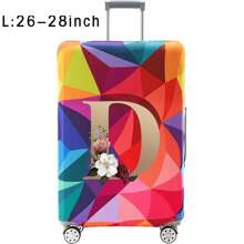 18-32Inch Luggage Cover Elastic Suitcase Cover For 18 To 32 Inch Travel Case Cover Luggage Dazzling Geometry Pattern Name Initials Letter Pattern Pattern Anti-Scratch Protector Case Protector Cover Travel Suitcase Cover Protective Cover Dustproof Cover Trolley Case Luggage Dust Cover Travel Accessories ﻿ ﻿ Bag For School School Accessories School Stuff