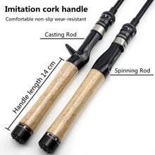 1,68m 1,8m 1,98m Vara de Pesca Telescópica de Fibra de Carbono com Alimentação UL, Vara de Pesca Giratória, Peso do Anzol 1-5g, Vara para Iniciantes Capturarem Peixes Pequenos