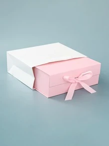 2 件套礼品袋和礼盒，纯色礼品包装盒，生日派对 DIY 折叠式双开门礼盒，适用于派对、节日、沙特国庆节、家庭聚会、婚礼回礼、情人节礼品包装 - 粉紅色套裝 - 查看 2