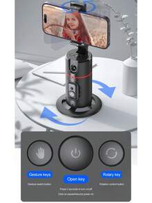 Gimbal theo dõi khuôn mặt xoay 360° Giá đỡ ổn định Monopod Gimbal theo dõi máy tính để bàn, có điều khiển từ xa, để chụp ảnh trực tiếp - màu đen - Xem 8