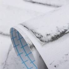 1 Roll Vintage Gray & White Brick Pattern Wallpaper, Self-Adhesive, 3D Brick Texture, Removable, Suitable For Bedroom, Living Room Decor, Size: 17.7" X 393.7"/196.8"/118.1"/39.3" - Light Grey - View 10