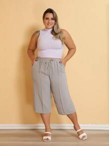 Women Pants - 灰色 - 查看 1