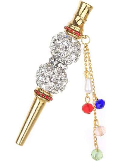 Shisha Hookah Tips Rhinestone Hookah Accessories Luxurious Cigarette Holder Hose Interface Accessories Metal Alloy Cubic Zirconia Nozzle Creative Gift Boy Valentine Heart Women's Valentine