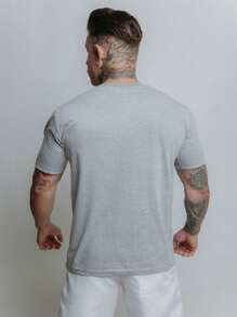 T-Shirt Men's Slim Unisex Oversize 100% Cotton Newest Printed Life Style 7094 - Xám - Xem 2