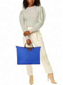 1 件可折叠大容量手提包，手提顶部提手包，牛津轻便购物袋带拉链，便携式多功能行李袋，女士折叠单肩包防水手提包非常适合旅行沙滩包工作包，多色可选，学校用品，书包，学校手提包，学校