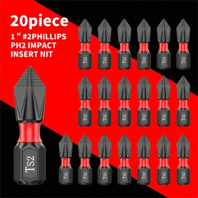 25-150mm Cross Screwdriver Bits, Tungsten Steel Impact Magnetic Tip, Anti-Slip Electric Screwdriver Bits, Hexagon Handle, Drill Attachment, Christmas Gift