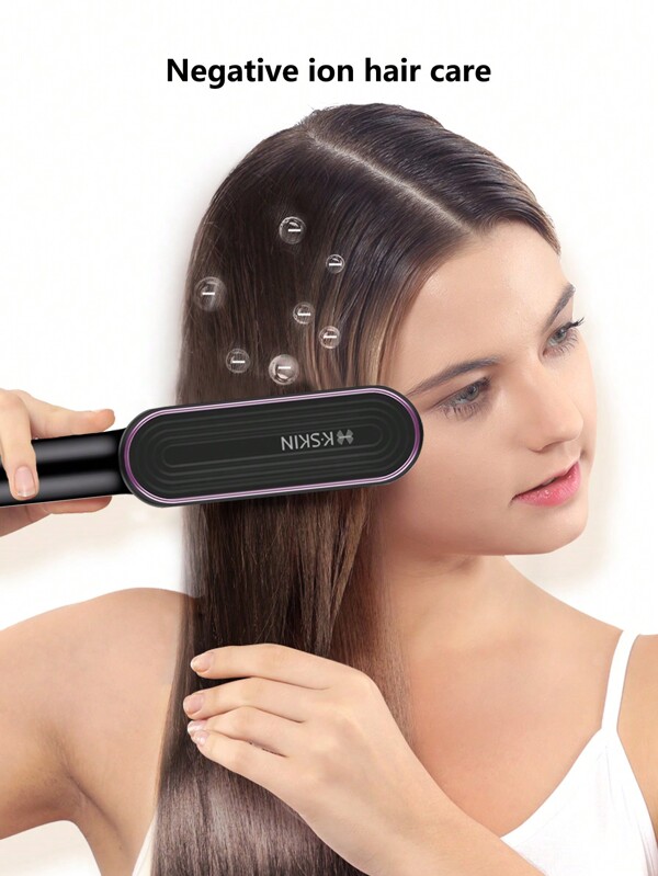 K·SKIN K.SKIN Femei cu încălzire rapidă și anti-opărire 2 în 1 multifuncțional ondulator de păr și perie de îndreptat