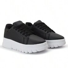 Women Wedge Sneakers - 黑色 - 查看 2