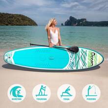 FunWater Stand Up Paddle Board Inflatable  Surfboard Complete Accessories For Adjustable Paddle Board, Pump, ISUP Travel Backpack, Leash, Waterproof Bag, Adult Paddle Board - Ocean-blue - View 5