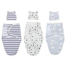 3件套新生儿襁褓套装，0-3个月婴儿襁褓，可穿戴婴儿毯，婴儿襁褓包巾，易换尿布襁褓袋，可穿戴婴儿毯，婴儿襁褓 - 3件裝 - 查看 2