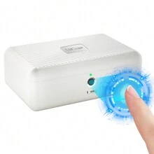 Portable Biometric Fingerprint Storage Box Cash Jewelry Watch Phone Hard Disk Security Lock Safe Rechargeable Storage Box Case Support Up To 50 Fingerprints Recording - trắng - Xem 1