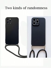 Funda de teléfono sólida con cordón compatible con iPhone 15/15 Pro, con colgante para teléfono