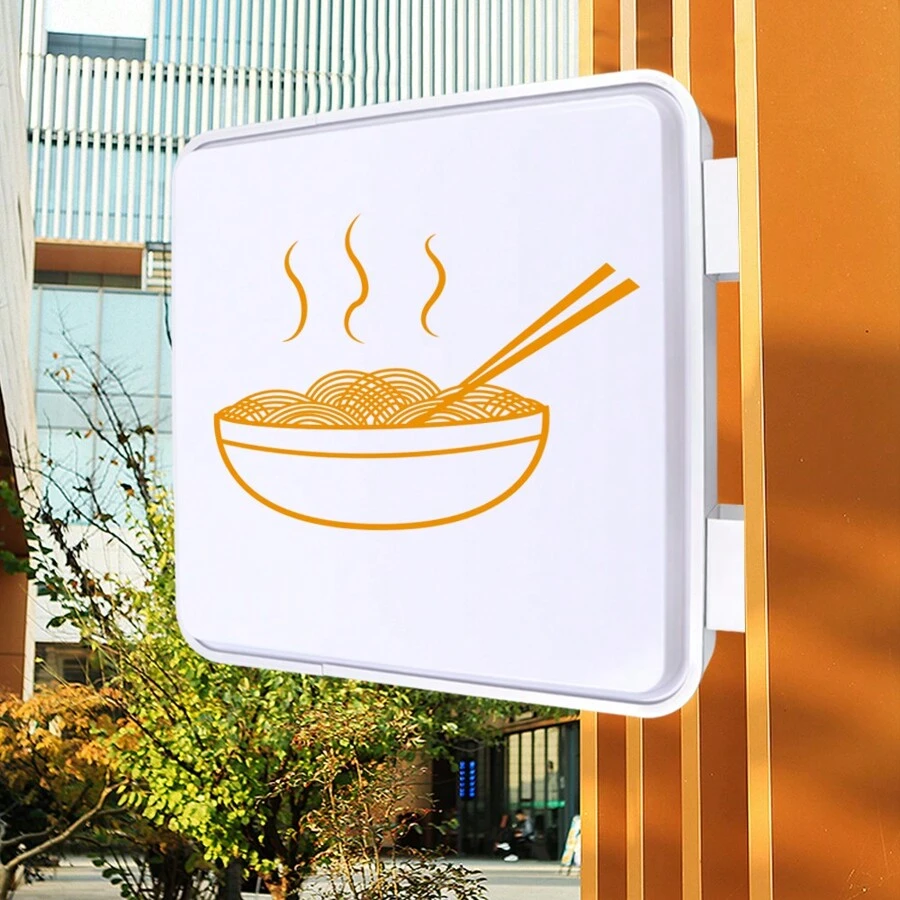 LED Lightbox Double-Sided Light Box 50cm Square Illuminated Sign Light Advertising Illuminated Sign Multifunctional Advertising Sign Billboard For Restaurants, Shops, Business Office Store - 白色 - 查看 1