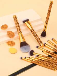 DU care Bộ 14 cọ trang điểm họa tiết da báo với 4 cọ ngón tay bằng sợi xốp không mủ cao su, cán bằng ống nhôm, dùng để trang điểm tại nhà hoặc khi đi du lịch, Quà tặng, Bộ cọ, Bộ cọ trang điểm, Bộ cọ trang điểm, Bộ trang điểm hoàn chỉnh, Bộ cọ trang điểm, Bộ trang điểm hoàn chỉnh, Bộ cọ, Bộ cọ trang điểm, Bộ quà tặng trang điểm, Bộ - Nhiều màu - Xem 5