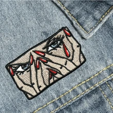 Angry Crying Lady Punk Rock Patch Iron-On Sewing Applique Personalized DIY Clothing Accessory Embroidered Sewing Iron-On Patch Decorative Patch Badge Pins Apparel Shoes Hats Bags Decor Repair Embroidered Patches Summer, School - Multicolor - View 4