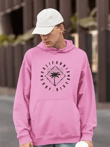 Men Hoodies - 淺粉色 - 查看 1