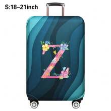 Husă de călătorie pentru bagaje de 18 până la 32 inch, huse de protecție pentru bagaje pentru bărbați și femei, accesorii esențiale pentru călătorii în aer liber, huse elastice pentru valiză, huse de praf elastice, la modă, inițială cu numele de la A la Z, imprimeu cu litere roz pentru școală, accesorii școlare, lucruri școlare