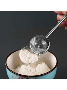 1pc Stainless Steel Tea Strainer, Press Type Tea Filter With Handle, Snap Ball Tea Strainer, Multi Tea Slag Ball, Spring Tea Strainer, For Home Office Restaurant, Tea Supplies Back To School - Silver - View 11