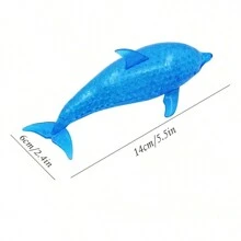 1 件创意柔软玩具软球，可爱海豚鲨鱼设计，缓解压力挤压玩具，抗压球，蓬松柔软，蓝色柔软玩具 - 藍色海豚 - 查看 2