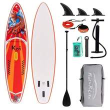 FunWater Stand Up Paddle Board Inflatable  Surfboard Complete Accessories For Adjustable Paddle Board, Pump, ISUP Travel Backpack, Leash, Waterproof Bag, Adult Paddle Board - KOI-red - View 1