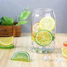 Boat-Shape 6 Pcs Fake Lemon Slices Photography Backdrop Props Artificial Fruits Simulation Lime Kitchen Background Decoration Table Centerpieces For Home Room Decor - Style 2 - View 4