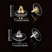 100pcs Round Earring Backs With Anti-Allergic Silicone Cushions And Non-Slip Design, DIY Jewelry Material - One Bag - View 3