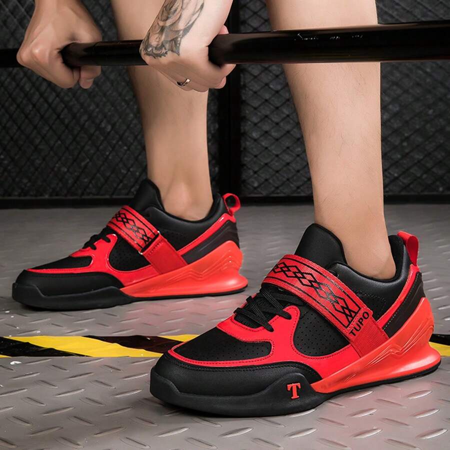 男士專業深蹲鞋，適用於舉重和力量訓練，室內深蹲和硬舉鞋，運動健身跨訓練鞋，男女皆宜 - 黑色 - 查看 1