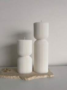 1 pieza de molde de silicona para hacer velas de resina de decoración con diseño de cilindro geométrico de rayas verticales y cristal epóxico, para velas aromáticas DIY
