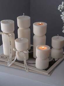 1 pieza de molde de silicona para hacer velas de resina de decoración con diseño de cilindro geométrico de rayas verticales y cristal epóxico, para velas aromáticas DIY