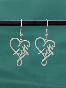 Juego de 2 a 8 piezas de aretes con forma de cruz, letra de fe "Gracia asombrosa Fe Dios" y corazón, colgante de oración, joyería para el Día de la Madre, la Madre, el Día de San Valentín, regalo