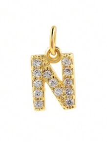 1pc Elegant Compact 26 Initial Letter Zirconia Pendant, DIY Customized Name Jewelry Charm For Necklace, Bracelet, Earrings - DIY Letters - View 15