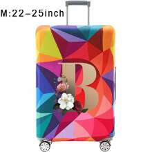 18-32Inch Luggage Cover Elastic Suitcase Cover For 18 To 32 Inch Travel Case Cover Luggage Dazzling Geometry Pattern Name Initials Letter Pattern Pattern Anti-Scratch Protector Case Protector Cover Travel Suitcase Cover Protective Cover Dustproof Cover Trolley Case Luggage Dust Cover Travel Accessories ﻿ ﻿ Bag For School School Accessories School Stuff