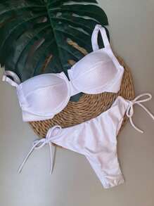 Women Bikini Sets - 白色 - 查看 2